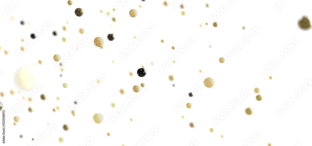 Aufkleber beautiful abstract background with beige and black spheres floating on a white backdrop.