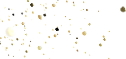 Beautiful abstract background with beige and black spheres floating on a white backdrop.