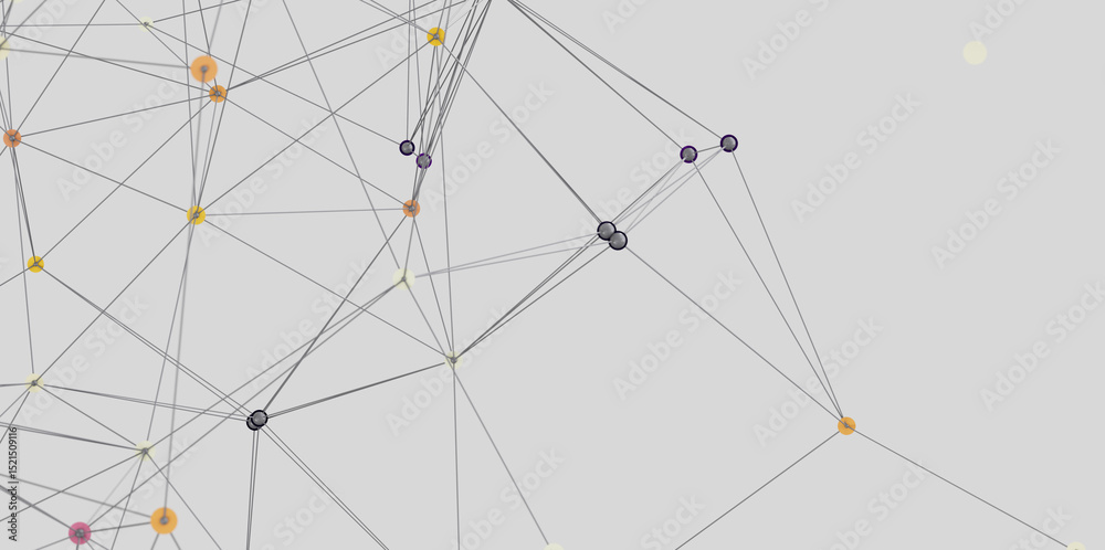 Leinwandbilder stock photo of a complex network visualization with nodes and connections.
