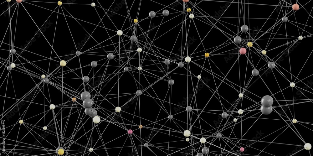 Leinwandbilder Abstract background image depicting a complex network of interconnected nodes. Ideal for technology, connectivity, and network concepts.