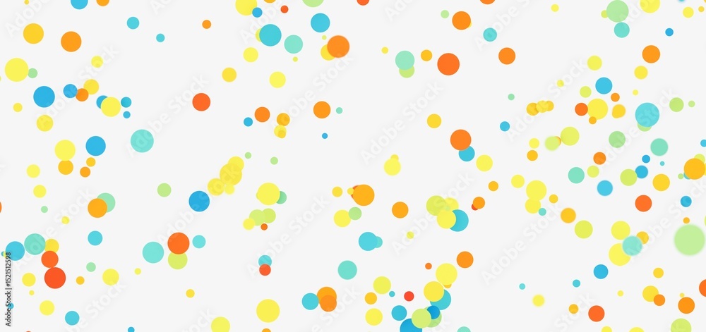 Poster bright, cheerful background with colorful floating circles. perfect for websites, presentations, and