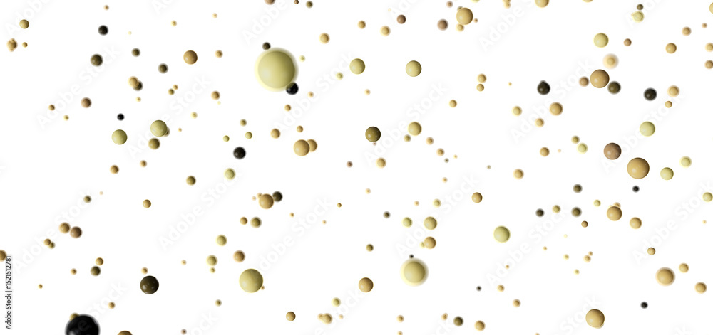Poster Beautiful abstract background with many beige and brown spheres floating in white space. Perfect for presentations or websites.