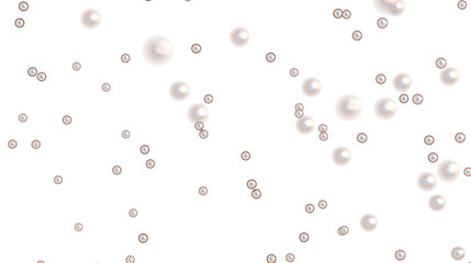 Beautiful image of white pearls floating on a white background. Perfect for elegant designs.