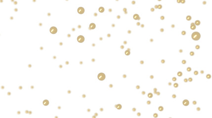 Abstract image of shimmering gold pearls falling against a clean white backdrop. Perfect for elegant designs.