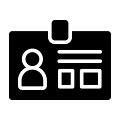 Id Card Vector Glyph Icon Design