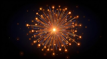 Glowing fireworks on dark background, perfect for celebration, event, or festive design