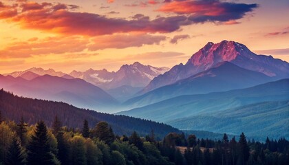 sunrise in the mountains