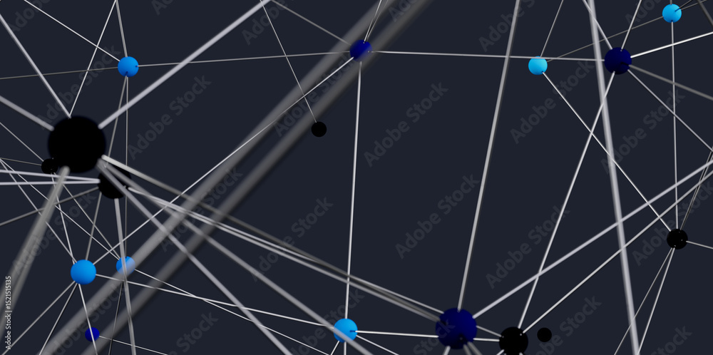 Poster 3d rendered image of network connections. ideal for technology, communication, and connection concep