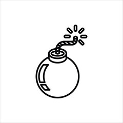 Bomb icon. Bomb line and glyph icon for web design. Exploding bomb weapon vector icon design. Isolated on white background.
