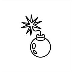 Bomb icon. Bomb line and glyph icon. Vector illustration on white background.