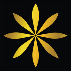 Gold Color Abstract Flower Decoration Mandala Vector Logo Template