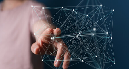 Abstract image depicting a complex network connection, ideal for technology, global business, and communication concepts.