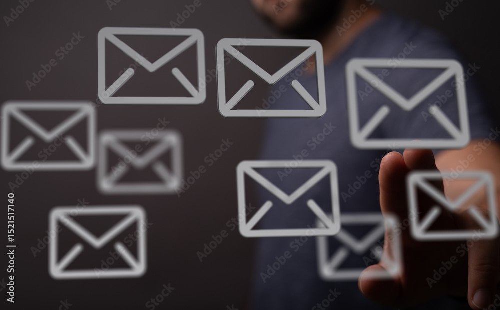 Aufkleber concept image depicting email management and digital communication. perfect for tech, productivity, 