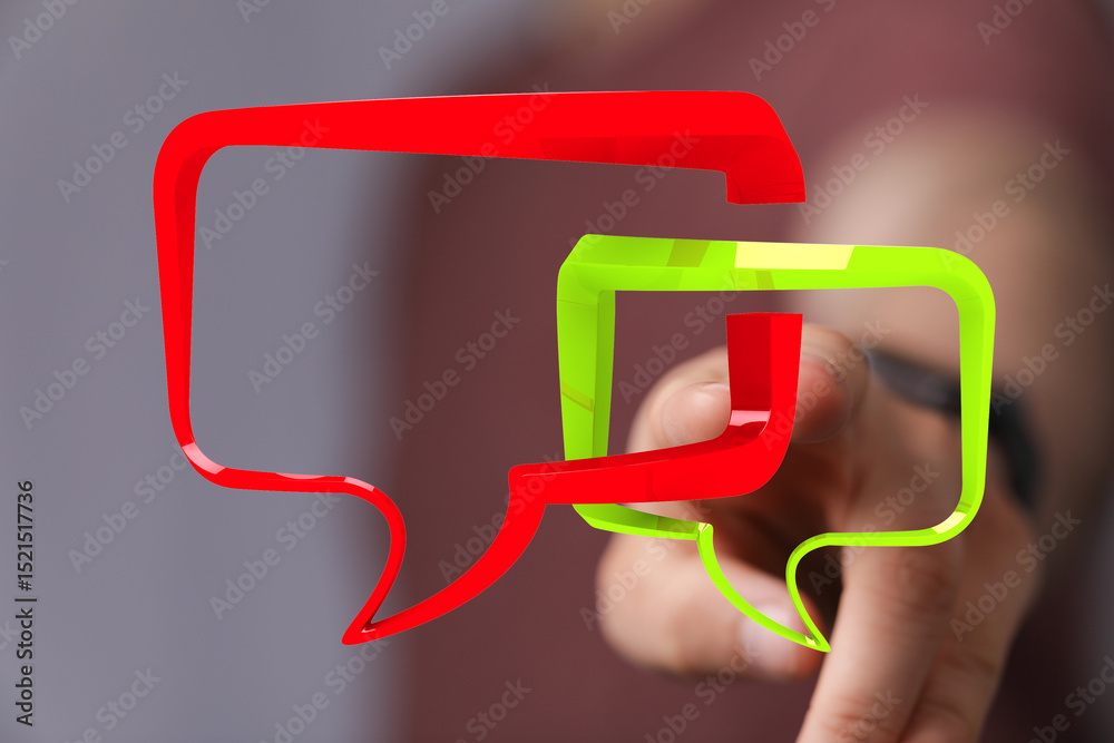 Poster Abstract image of speech bubbles, ideal for communication, conversation, and feedback topics.