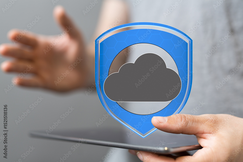 Aufkleber Ensuring your data is safe. Cloud security and data protection services.