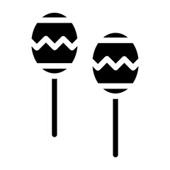 Carnival Maracas Vector Glyph Icon Design