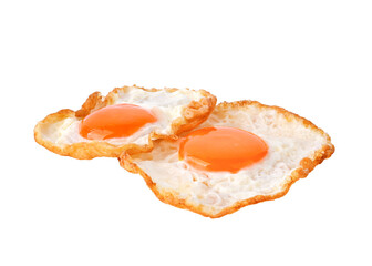 two Fried egg , Fried sunny side up egg on transparent png