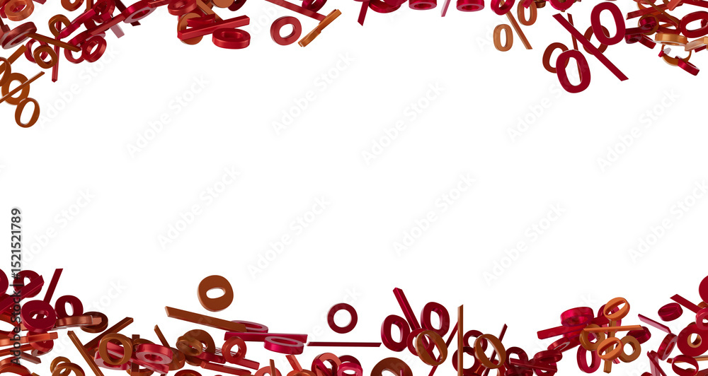 Poster 3d Sales icons floating in the air 3D rendering