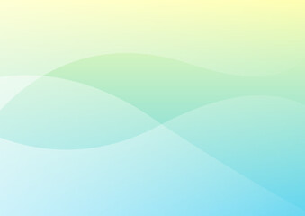 シンプル  水色　　黄色　抽象的　グラデーション　ウェーブ　背景　イラスト　ベクター　素材	
