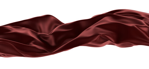 Smooth elegant red cloth on transparent background