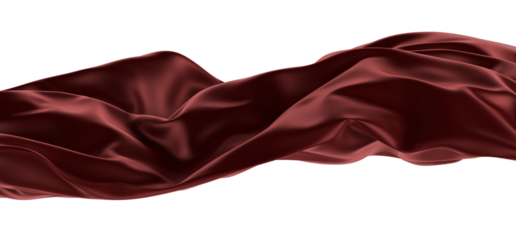 Smooth elegant red cloth on transparent background