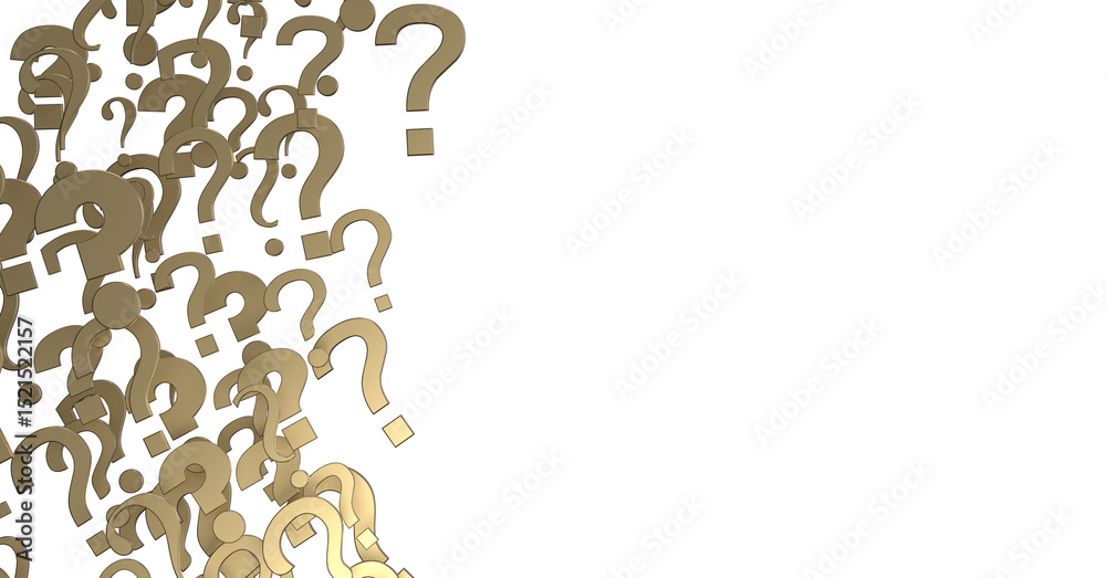 Poster question marks, original 3d rendering
