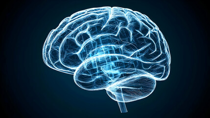 Abstract Digital Brain Graphic Design