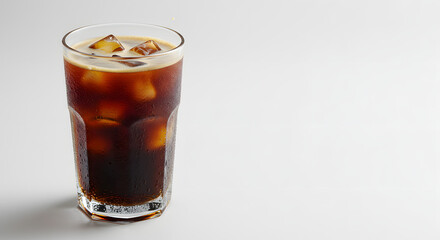 glass of cola with ice