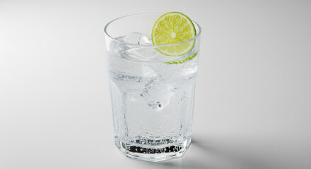 glass of water with lime
