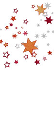 Abstract background with scattered stars in shades of red, orange, and gray. Perfect for festive designs.