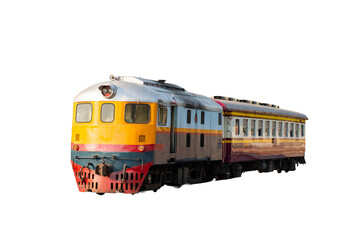 Train isolated on a white background  Railway transport.