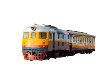 Train isolated on a white background  Railway transport.
