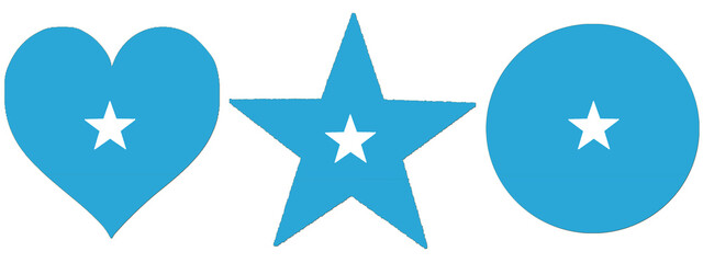 Somalia national flag isolated on white background.
Somalia flag consist of White color star in center with blue color outer layer.
Somalian official Country Flag
