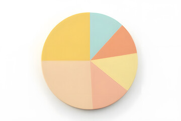 Colorful geometric segments of a diagram in the illustration.