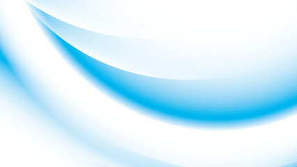 Colorful abstract background with white and blue color curve lines, halftone effect, dot pattern. Vector illustration.