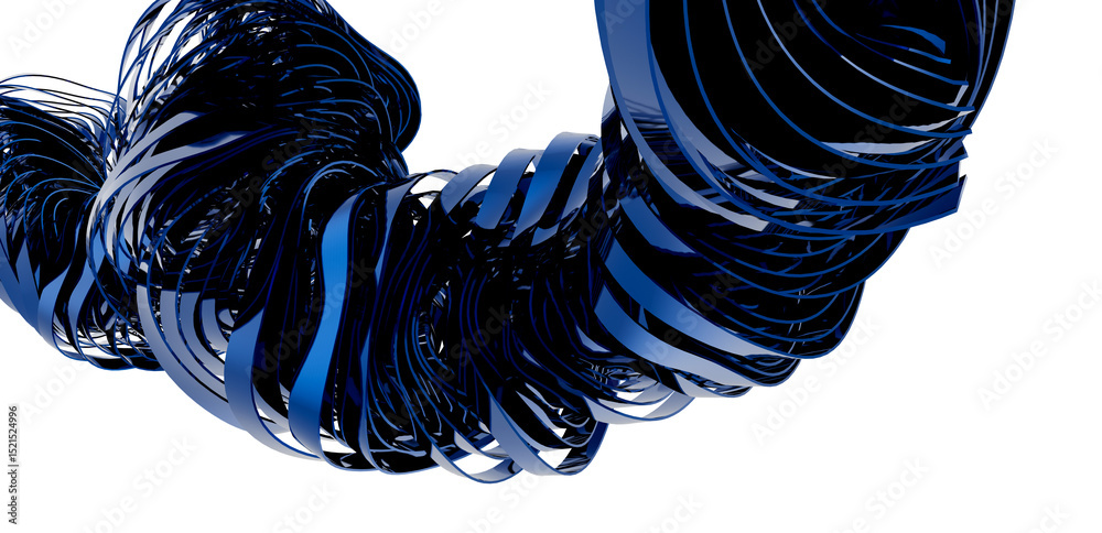 Poster High-resolution image of an abstract blue, swirling 3D render perfect for backgrounds and design projects.
