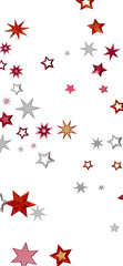 Beautiful image of sparkling stars in red, pink, and silver on a white background. Perfect for celebrations!