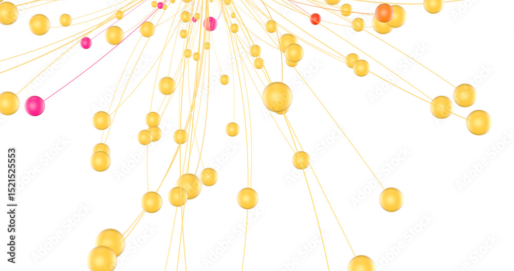 Poster Abstract polygonal space with connecting dots and lines. Dark background. Connection structure. 3d Widescreen