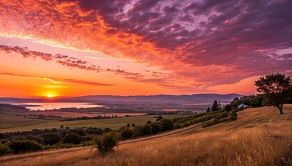 sunset in tuscany