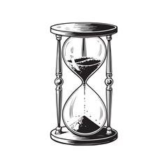 hourglass line art silhouette vector illustration