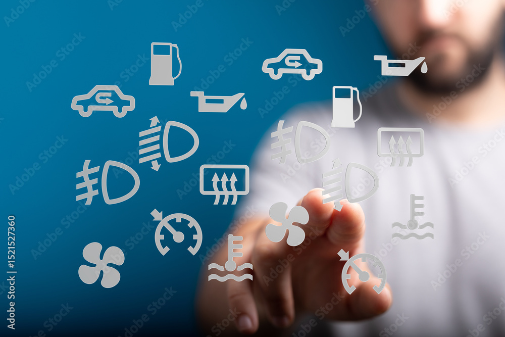 Poster Learn to identify and understand common car dashboard warning lights.  Prevent costly repairs with this helpful guide.