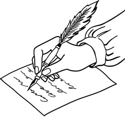 Hand writing with a pen 