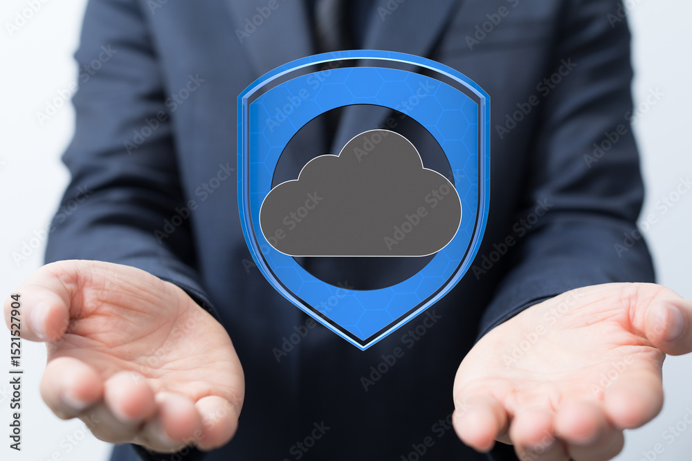 Poster Safeguard your data with robust cloud security.  Ensuring privacy and compliance.