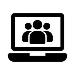 テレワーク、オンライン会議のアイコン