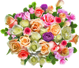 vivid bouquet of roses