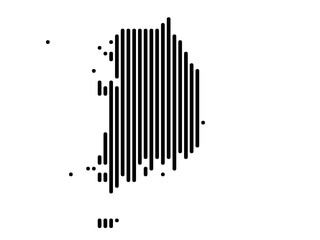 Vertical Lines Vector Map of South Korea Small
