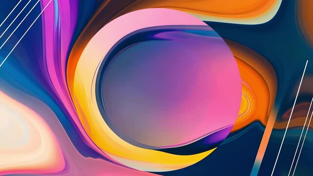 Octane Rendered Abstract Vector Background With Fluid Colorful Lines and Symmetrical Composition (AI Video)
