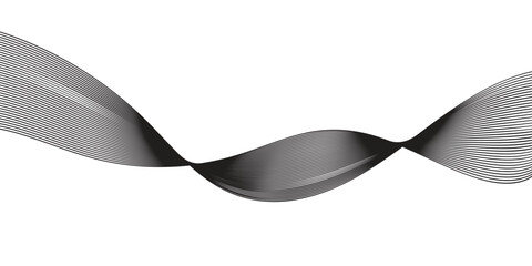 Minimal abstract design with curved mesh and wave lines

