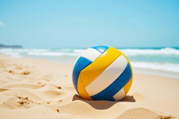Vibrant Volleyball on Sunny Beach Sand