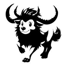 black and white bull